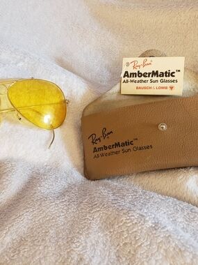 Ray-Ban Gold Frame with Yellow Lenses Aviator Sunglasses